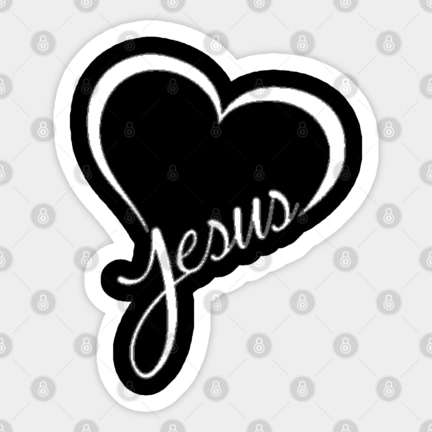 Jesus Heart Christian Design Sticker by ChristianLifeApparel